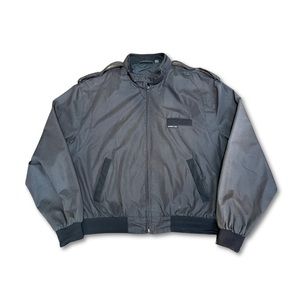 Members Only Bomber Jacket Gray Brown Size 46 Collared Fashion Jacket Vtg 80s